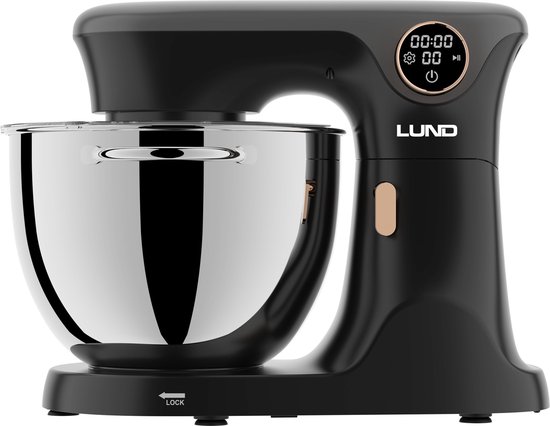 LUND 67814 Professionele Planetaire Keukenmachine - 2000W DC-Motor - 6L RVS Kom - 10 Snelheden & Digitale Timer van Lund — afbeelding 4