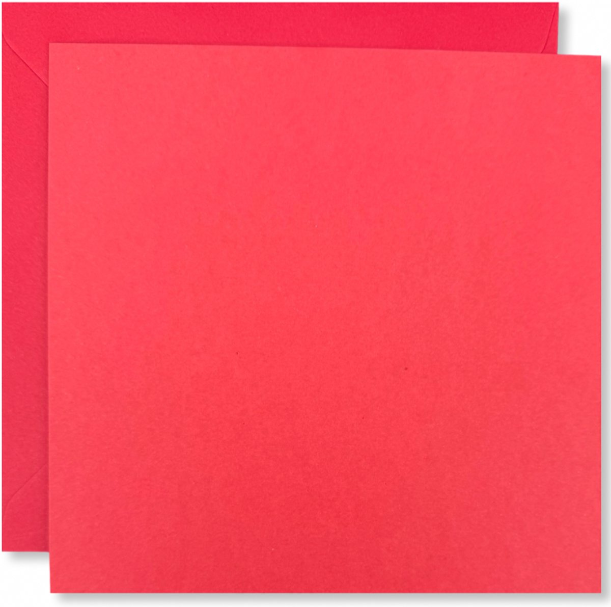 20 Vierkante linnen kaartenkarton + Enveloppen - 13,5x13,5cm + 14x14cm - Kerstrood - Vierkante kaarten papier met enveloppen