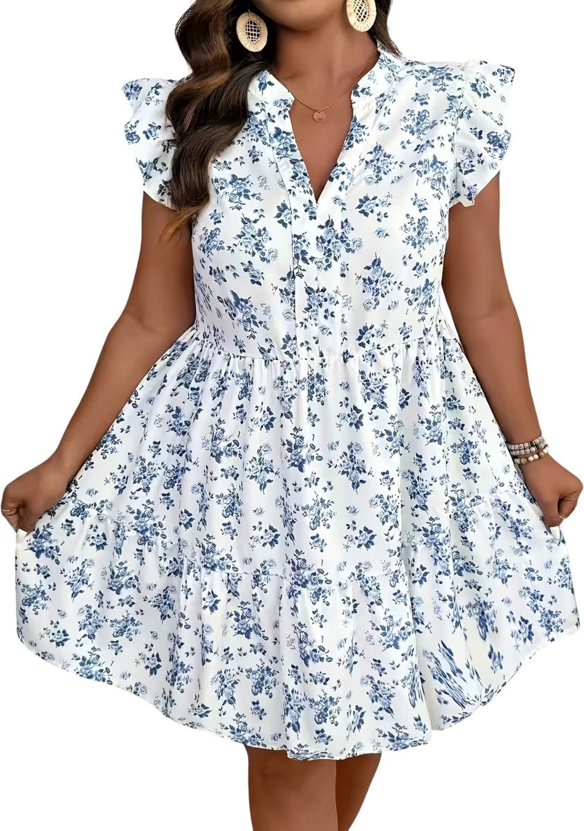 Currero Zomerjurk Dames Zomerjurken Volwassenen Vrouwen Midi Jurk Ibiza Stijl Sundress Dress Pauwblauw