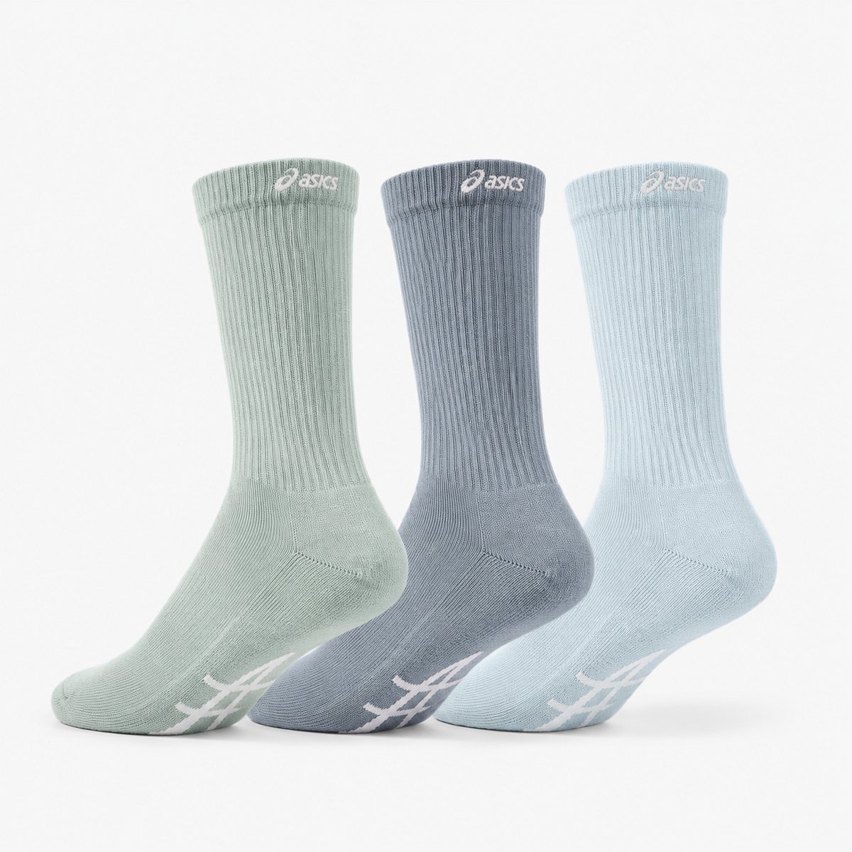 ASICS Sport 3 Pack Crew Sock Sokken 43-46 Lichen Rock/Monument /Indigo Fog Paarsblauw 3-Pack Training