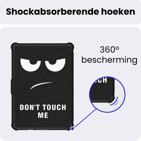 Hoes Geschikt voor Kobo Clara HD - Luxe E-reader Trifold Case - Bescherm Hoesje Book Cover - Don't Touch Me — afbeelding 5