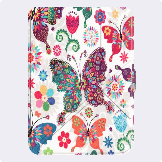 Hoes Geschikt voor Kobo Nia - Luxe E-reader Trifold Case - Bescherm Hoesje Book Cover - Vlinders — afbeelding 5