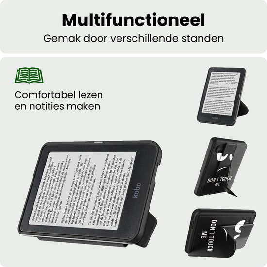 Hoes Geschikt voor Kobo Clara 2E Hoesje Bookcase Cover Hoes Trifold - Hoesje Geschikt voor Kobo Clara 2E Hoes Cover Case - Don't Touch Me — afbeelding 3