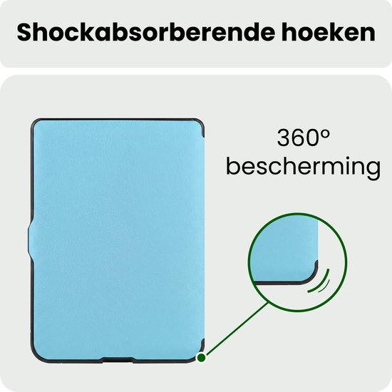 Hoes Geschikt voor Kobo Nia Hoesje Bookcase Cover Hoes Trifold Met Screenprotector - Hoesje Geschikt voor Kobo Nia Hoes Cover Case - Lichtblauw — afbeelding 5