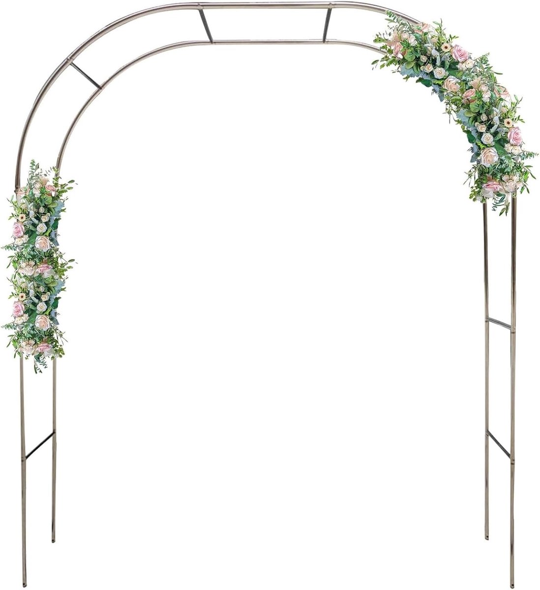 Metalen Tuinboog - Decoratieve boog - Tuin versieren - Roestvrij staal - 200 x 260 cm - Zilver