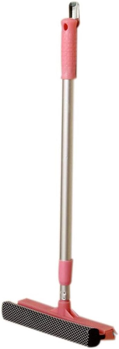 Raamborstel Dubbelzijdig - Glaswisser Schoonmaker - Ramen Zemen - Zachte Spons - 20 x 81 cm - Roze