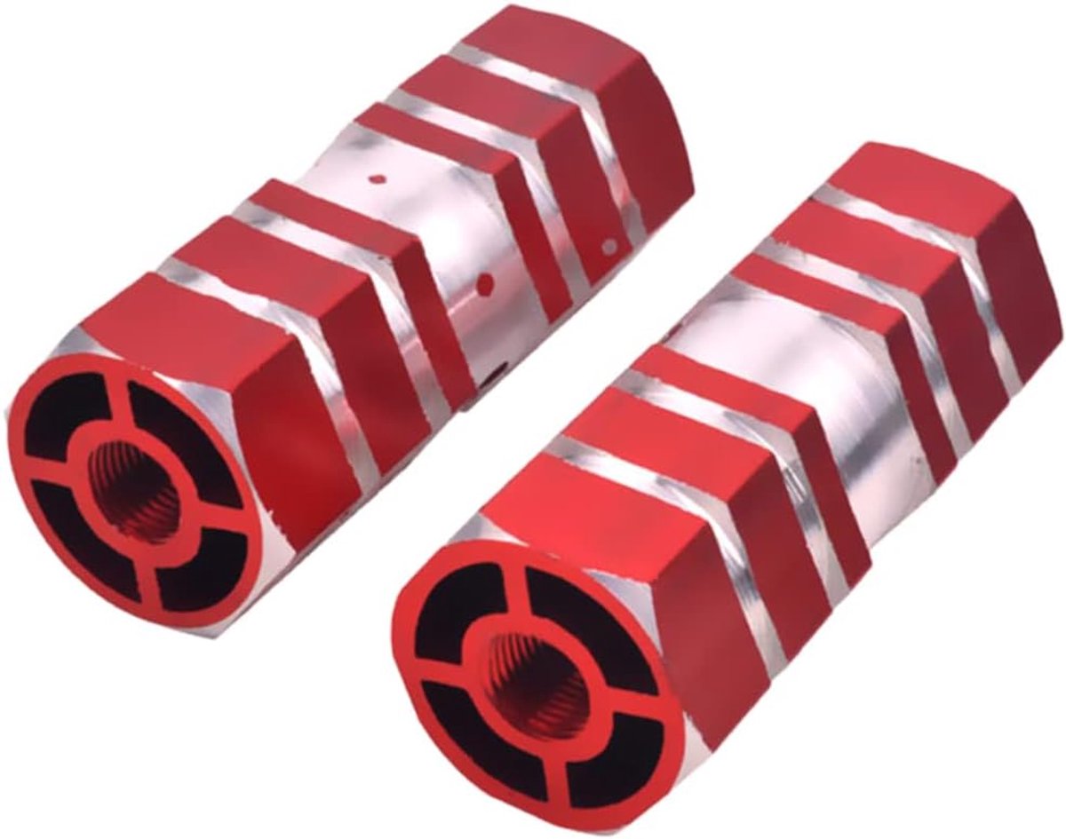 Fietssteunen Paar - Voetsteunen - Extra Grip - Aluminium Legering - 7 cm Lengte - Rood
