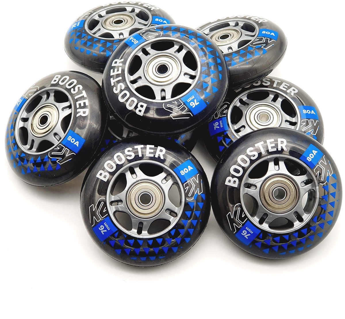 Dailygoods - Booster Skate Wielen 76 mm/80A - Set van 8 Stuks