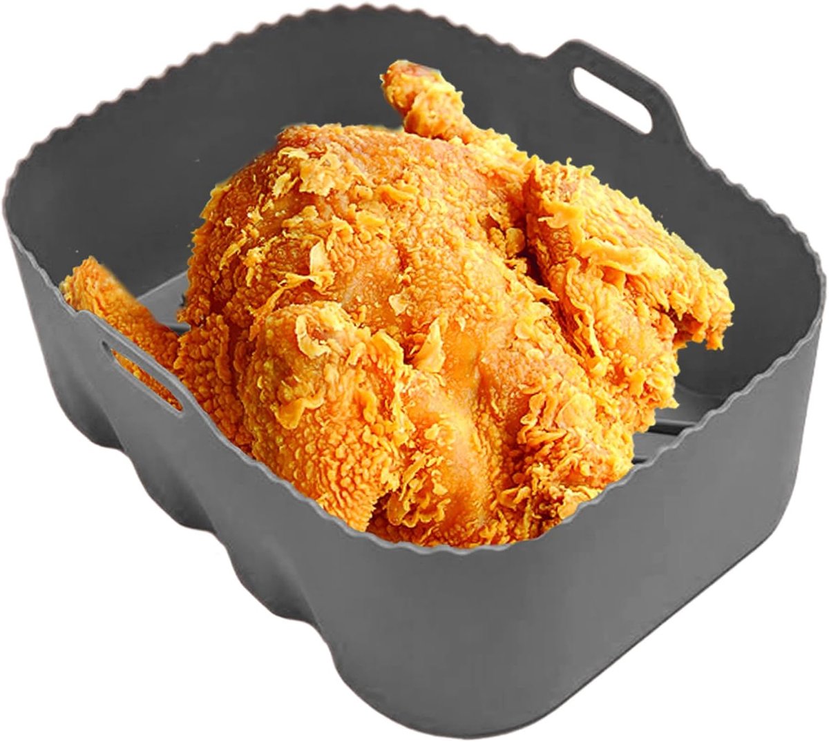 Airfryer Bakmatten Mandjes Liners Bakken en Braden Voedselveilig Siliconen 22x17 cm Grijs