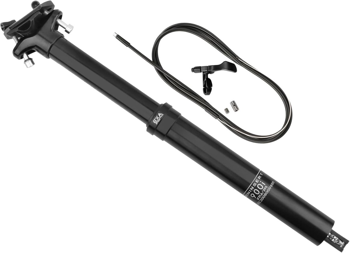Fietszadelpen - Verstelbare Pen - Comfortabel Fietsen - Aluminium Hendel - 309/316 mm - Zwart