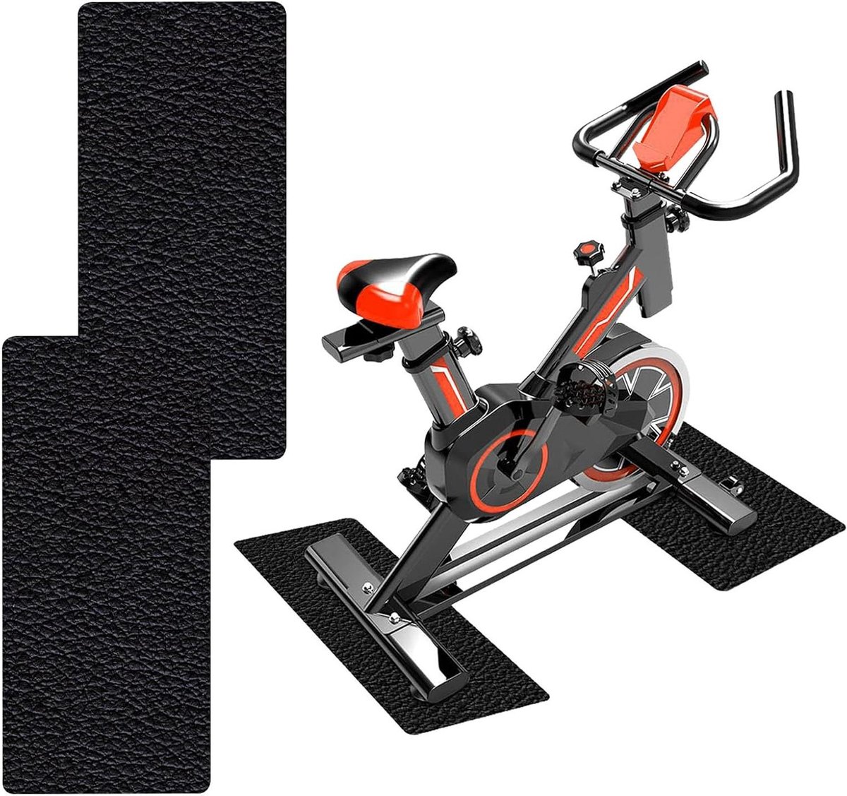 Vloerbeschermingsmat Fitnessapparaten - Fitnessonderlegger Hometrainer - Bescherming Vloer - Geluidsisolerend Schokabsorberend - 2 stuks 28x70cm - Zwart
