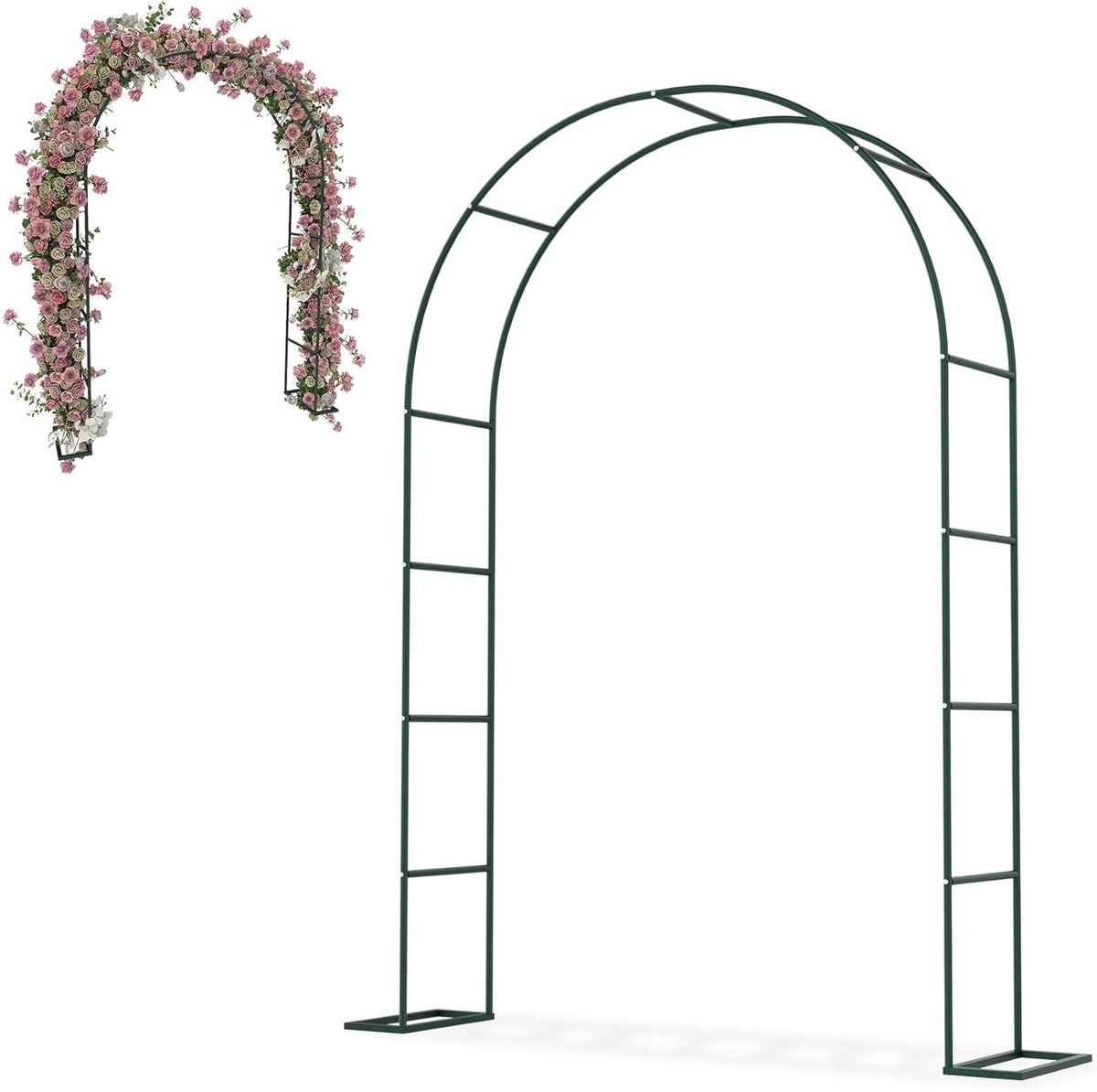 Rozenboog Metaal - Decoratieve boog - Tuin Decoratie - Hoge Stabiliteit - 240 cm Hoog - Groen