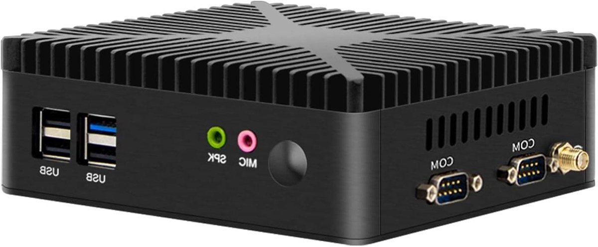 Mini PC - Compacte Computer - Thuiswerken Kantoor - Stille Ventilatorloze Koeling - 137x126x48mm - Zwart