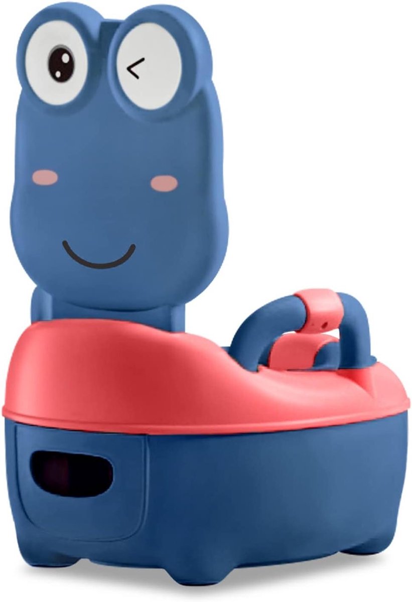 Kinderpotje met Handgrepen - Babypotje Trainingstoilet - Zindelijkheidstraining - Ergonomisch Kikker Design - 48.5 x 31 x 36 cm - Blauw