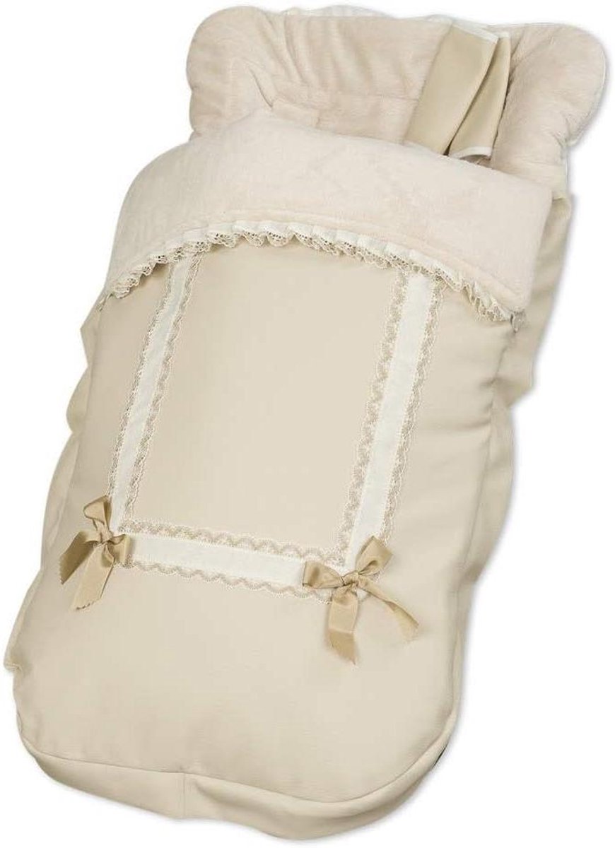 Baby Zitzak - Voetenzak - Baby Comfort - Universeel Aanpasbaar - 90 x 55 cm - Beige Leer