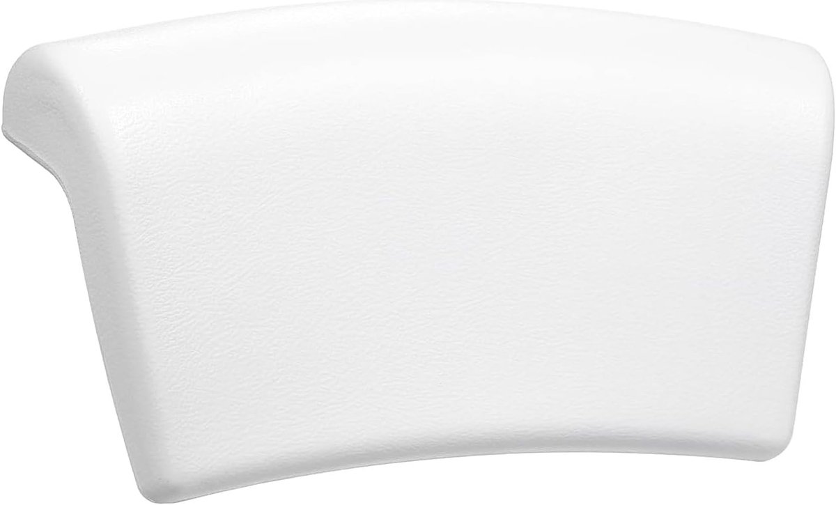 Waterafstotend Badkussen met Ergonomisch Ontwerp - Hoofdkussen met 2 Antislip Zuignappen voor Badkuip, Neksteun - Badaccessoires voor Thuis Spa - Wit en Comfortabel