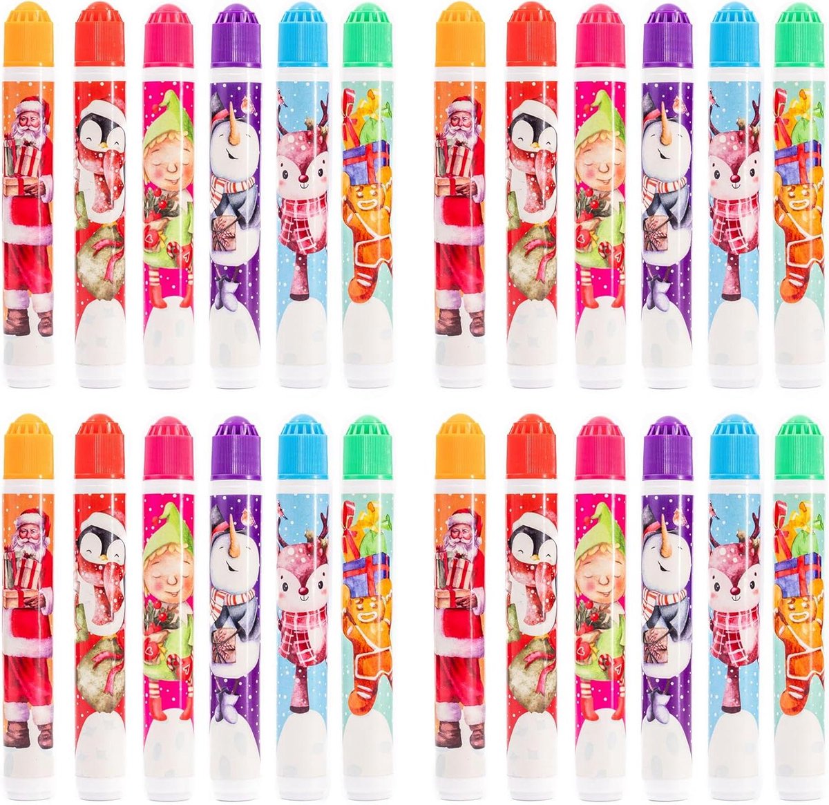 Bingo Dabbers - Markeerstiften Viltstiften - Bingo Spelen - Feestelijk Kerst Design - 24 Stuks - Meerkleurig