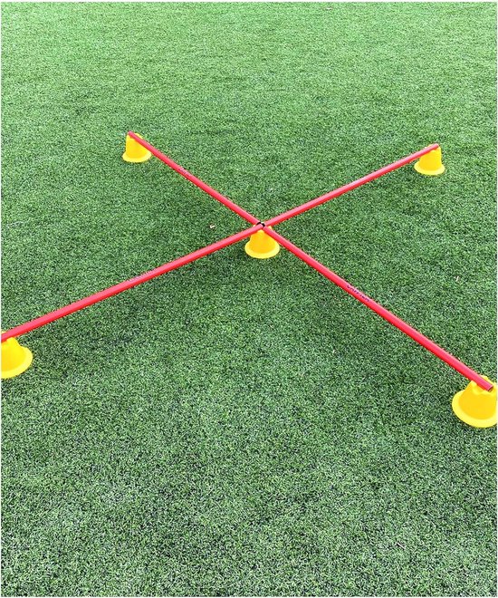 Mini Pylonen Set - Trainingskegels Horden - Sporttraining Parcours - Met Stang Uitsparingen - 10 cm Hoog - Rood van MINI — afbeelding 5