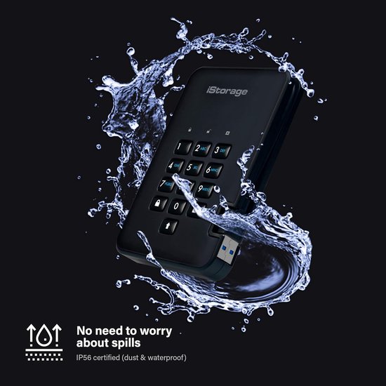 Externe Harde Schijf - Draagbare Opslag - Data Beveiligen - Hardware Encryptie - 2 TB - Zwart — afbeelding 3