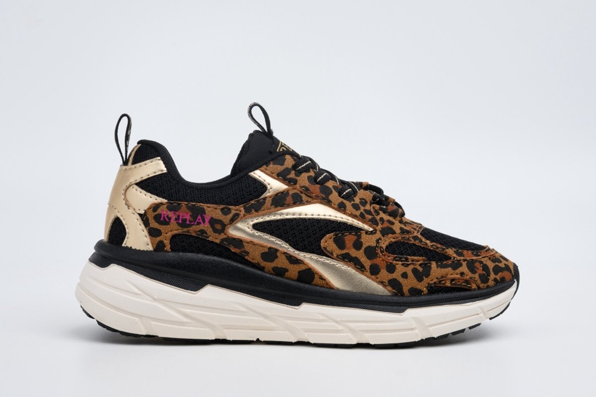Replay - Christel Jr Girl 7 - Meisjes - Sneaker - Panterprint - Maat 28