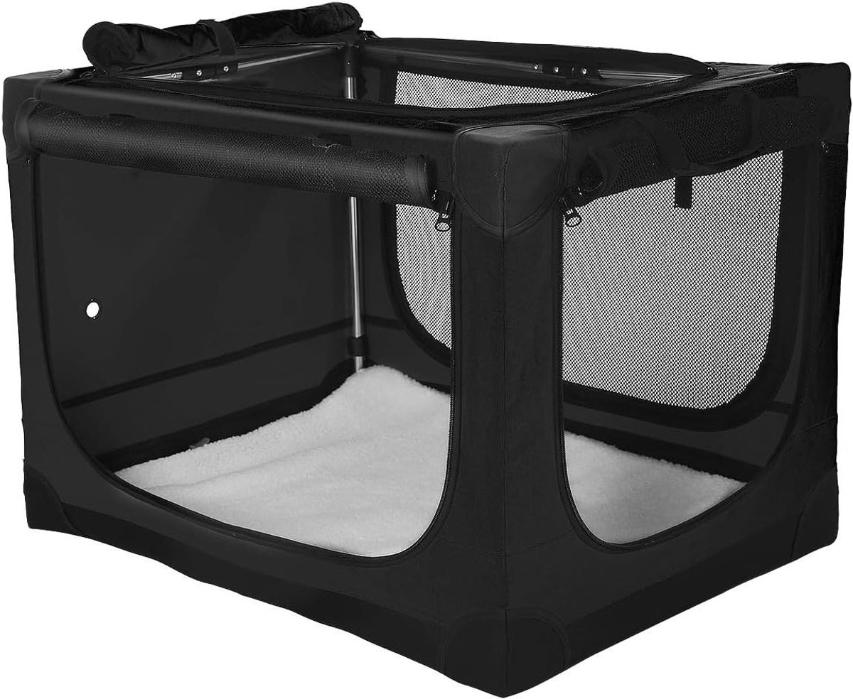 Hondenkennel - Reis bench - Veilig vervoer - Opvouwbaar ontwerp - 30 inch - Zwart