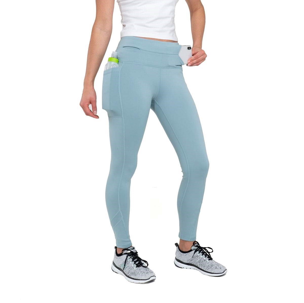Flipbelt Legging Sage - Hardloop Legging voor Telefoon - Sportlegging dames - Sportbroek dames - Sage - XS