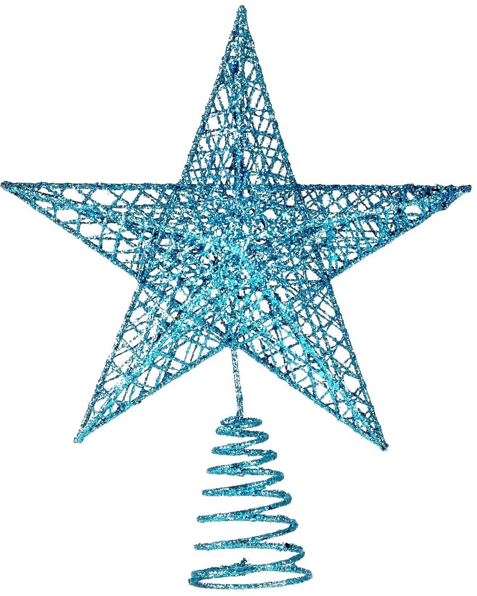 Kerstboomster topper, 20 cm kerstboompiek ster, kerstpiek, kerstster, kerstboompiek, glitter boompiek, voor kerstboomversiering (C)