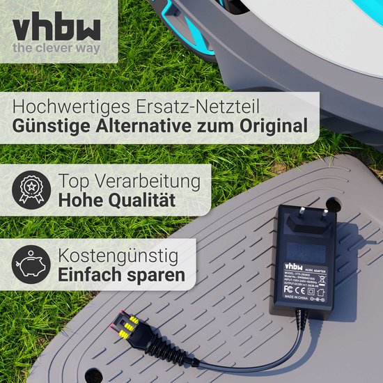 vhbw-voeding compatibel met Gardena Sileno Life en Sileno Minimo robotmaaiers - 10,1 cm van VHBW — afbeelding 3