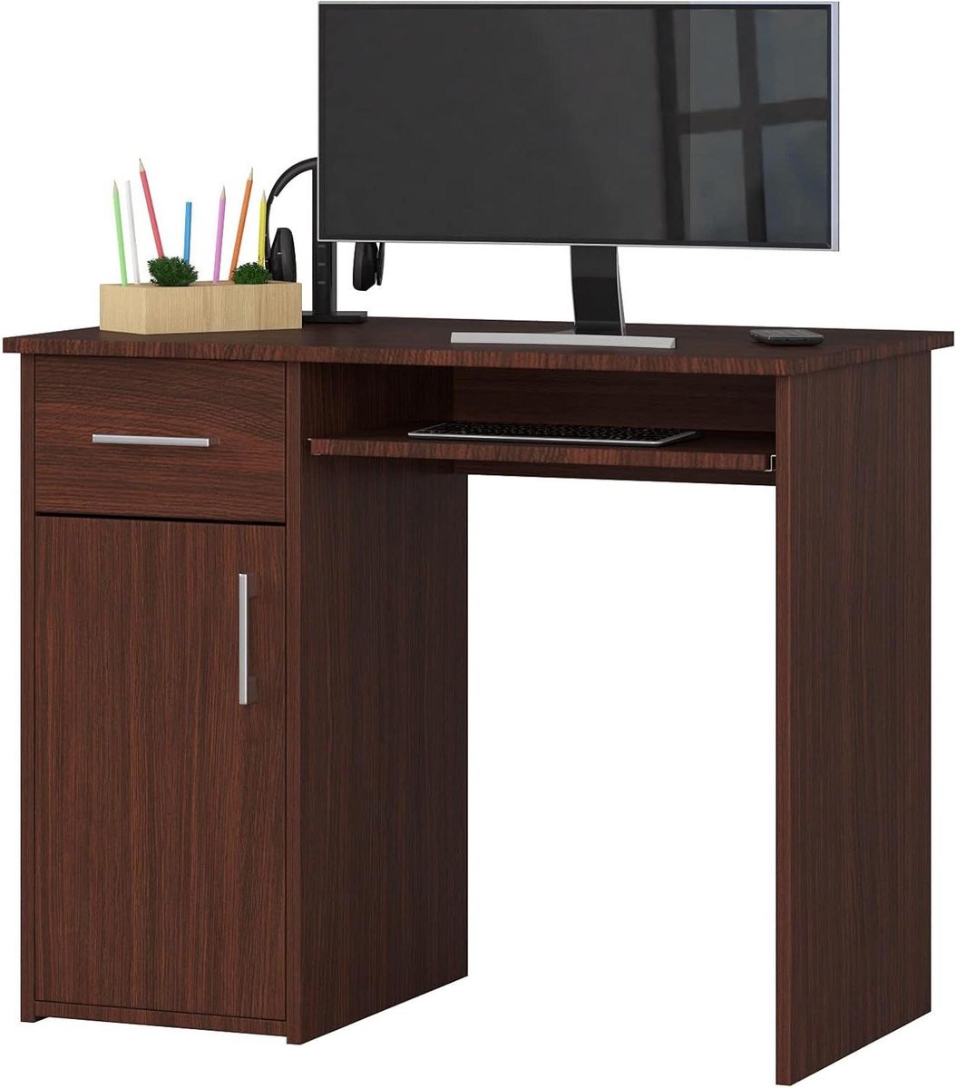 Bureau met Lade - Computer Tafel - Thuiswerken - Compact Ontwerp - 90 x 50 cm - Wenge