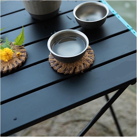 Campingtafel - Picknicktafel Inklapbaar - BBQ-tafel - Vouwtafel Buiten - Stevig en Duurzaam - Lichtgewicht en Opvouwbaar - 41x35x30cm - Zwart — afbeelding 4