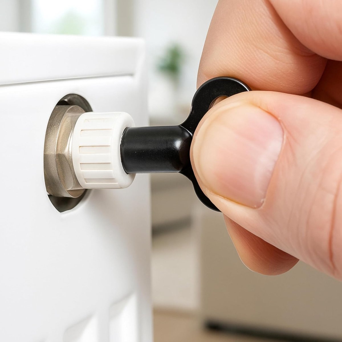 Radiator Ontluchtingssleutel - Ventiel Sleutel - Verwarming Ontluchten - Universele Vierkante Opening - 5 mm - Zwart