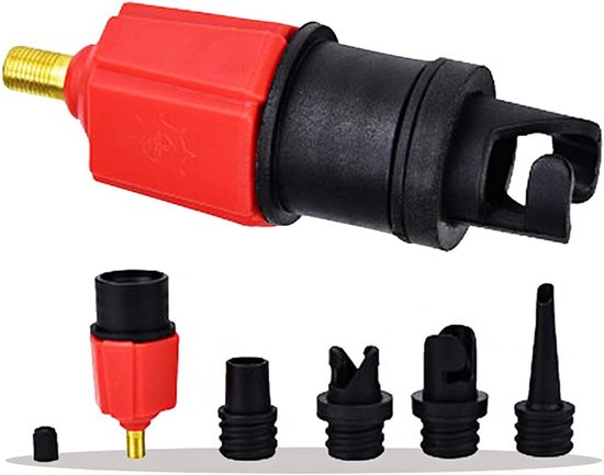 Opblaasadapter Set - Ventiel Adapter - Lucht Opblazen - 4 Verschillende Sproeiers - 163 x 92 cm - Rood — afbeelding 4