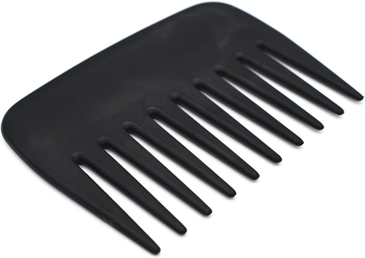 Haarkam Brede Tand - Styling Kappers Tool - Haar Ontklitten - Anti-Statisch Ontwerp - 9 x 7 cm - Zwart