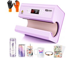 Beker Hittepers - Mokkenpers Sublimatie - Gepersonaliseerde Mokken Maken - Automatische Bediening - 30 OZ - Zwart Lila