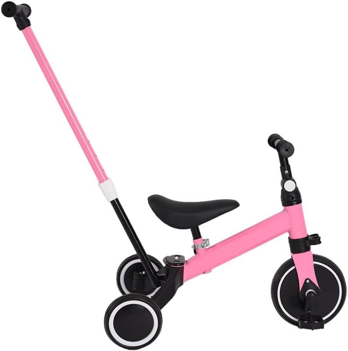 Driewieler Kinderen - Loopfiets Babyfiets - Leren Fietsen - 2-in-1 Verstelbaar - 60 x 42 x 90 cm - Roze