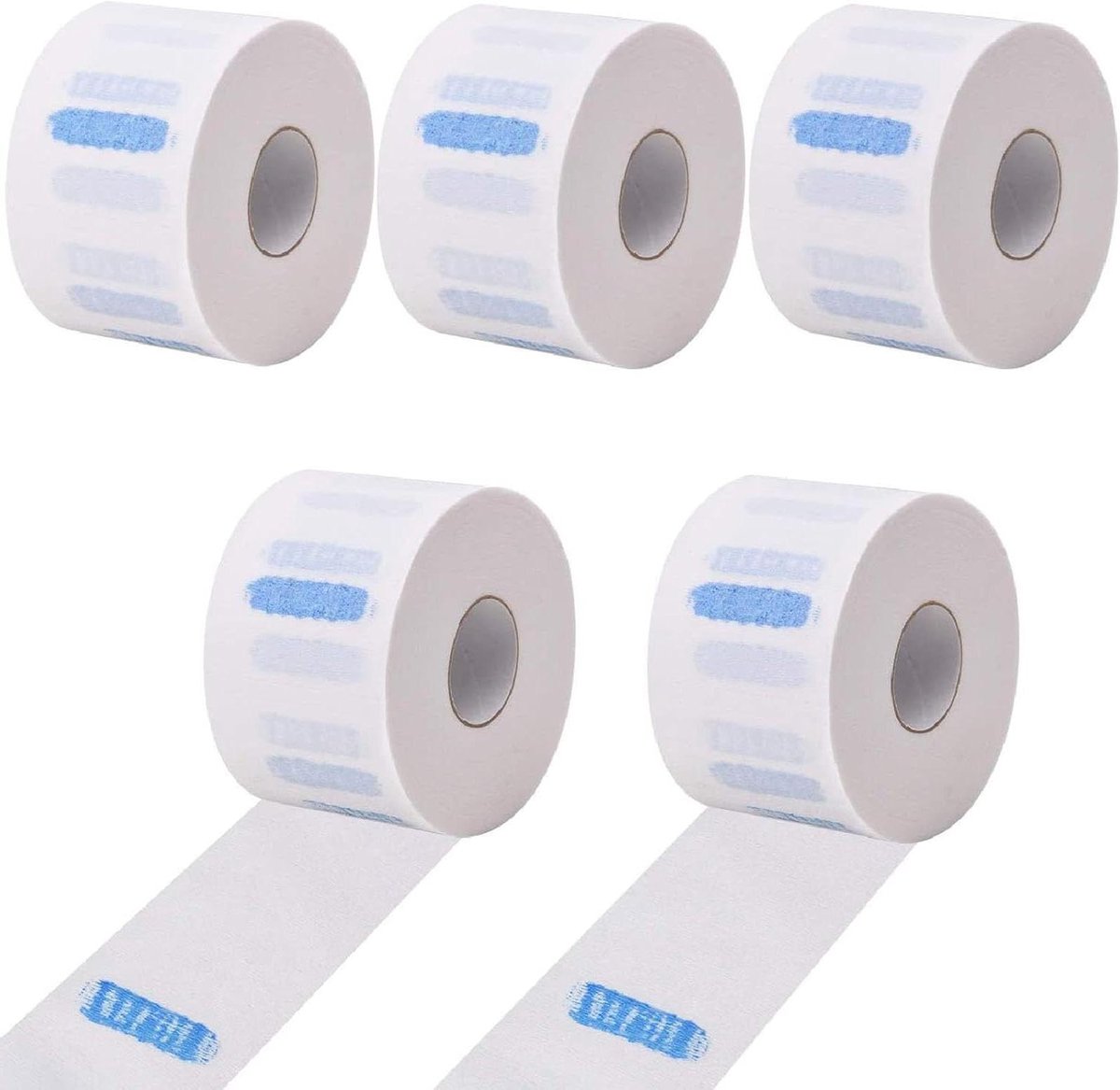 Nekstrips voor kappers - Barber nekpapier - Haar knippen - Zelfklevend en rekbaar - 5 rollen - Wit