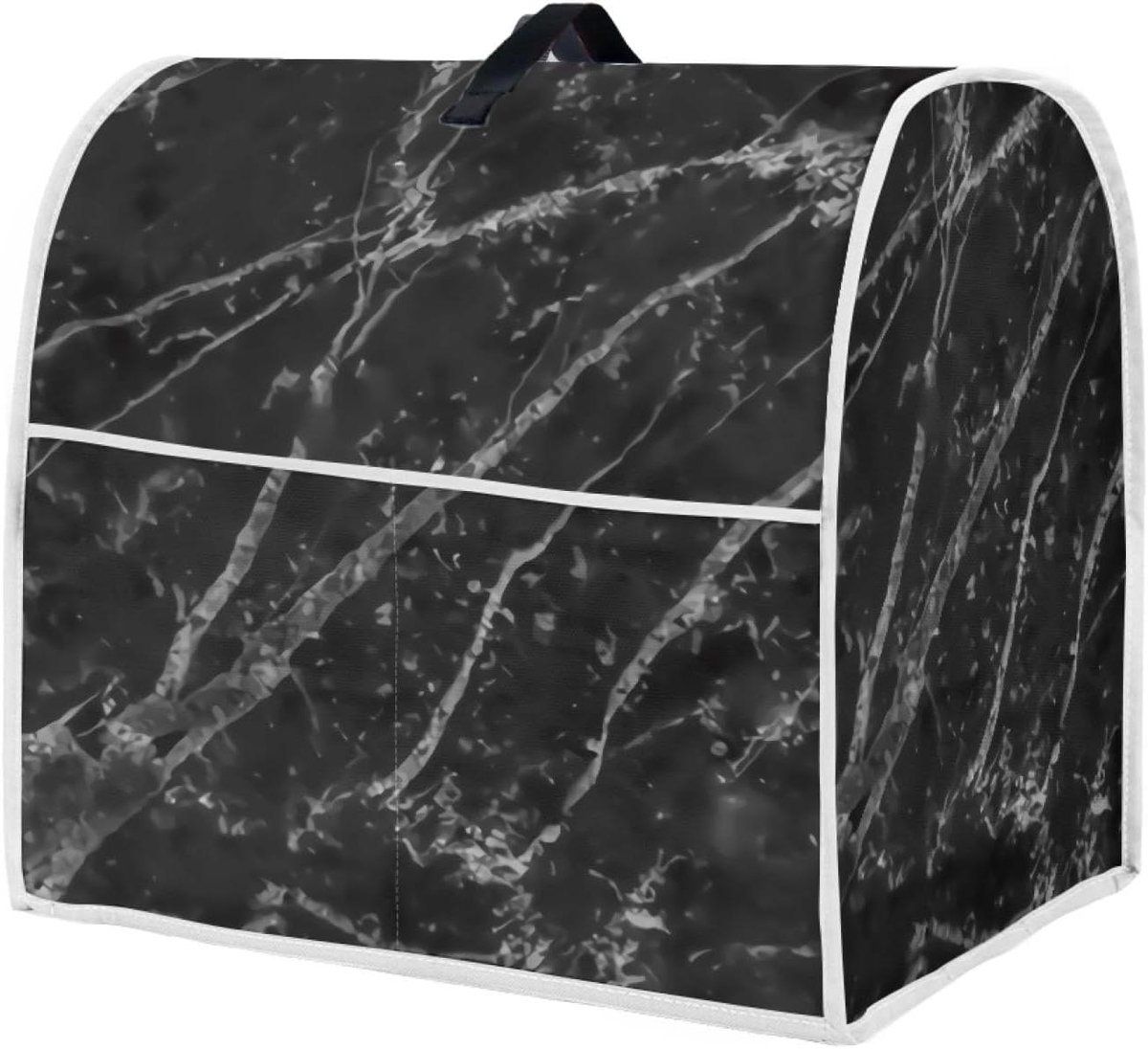 Mixer Cover - Keukenmachinehoes Stofkap - Keuken Apparaat Beschermen - Met Ritsvak - 38x27.5x37cm - Zwart Marmer