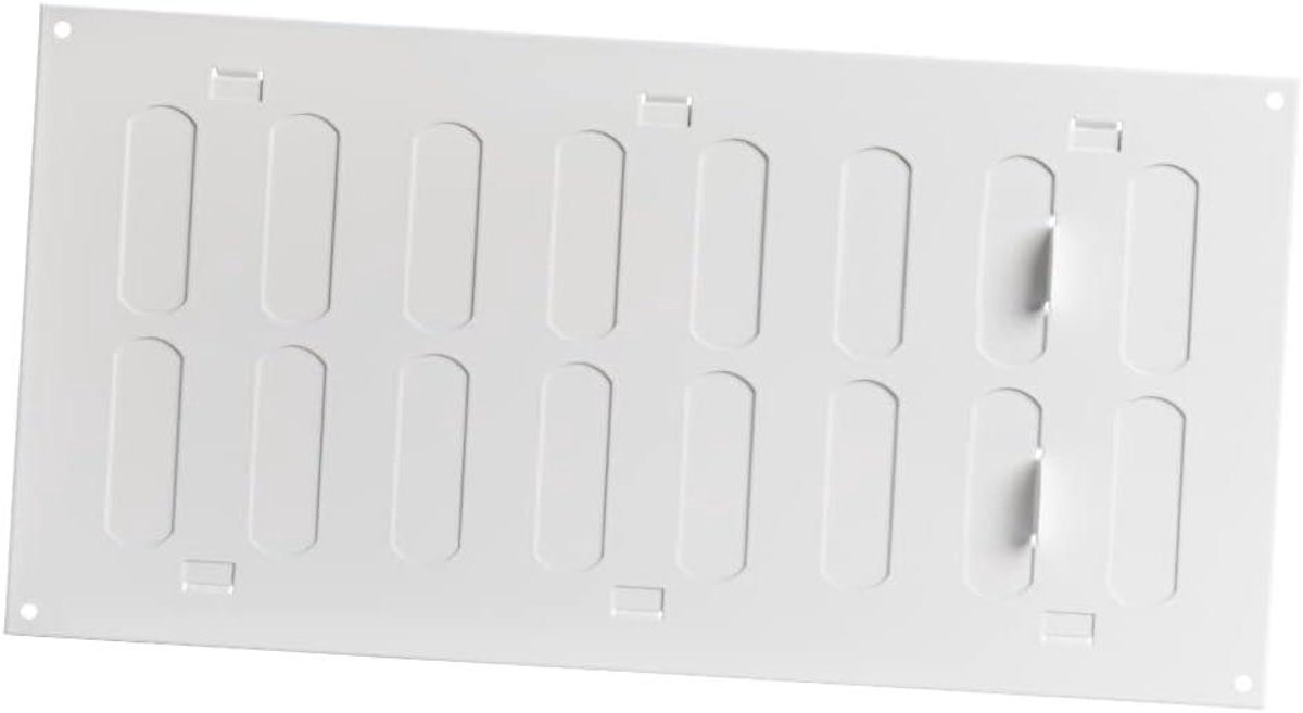 Schuifrooster Ventilatie - Uitblaasrooster Plaatstaal - Luchtstroom Regelen - Verstelbaar Schuifmechanisme - 300x150mm - Wit