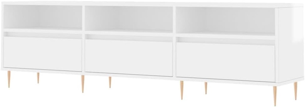 TV meubel - Mediab}}_{ ext{kast Entertainment unit - Opbergen en organiseren - Veel opbergruimte - 150x30x44.5 cm - Hoogglans wit