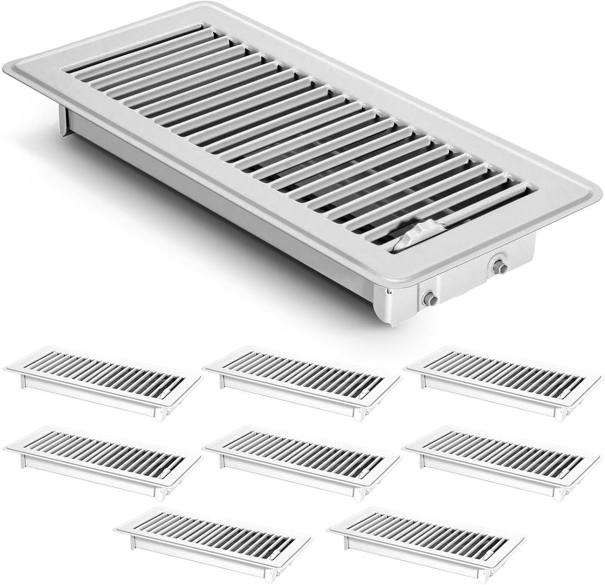 Vloer Roosters - Ventilatiehoezen - Luchtstroom Reguleren - Roestbestendig Metaal - 102 x 254 cm - Wit