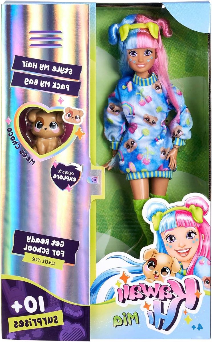 Mia Poppen - Mode Pop - Kinder Spelletjes - Verwisselbare Kleding - 26 cm - Roze en Blauw