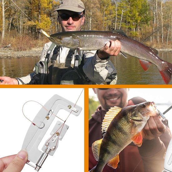 SnelShoppen - Fishing Knots Tying Tool - Roestvrijstalen Binding Tool voor Vissers - Handige Accessoires voor Vissers met Sterke Corrosiebestendigheid van Snelshoppen — afbeelding 4