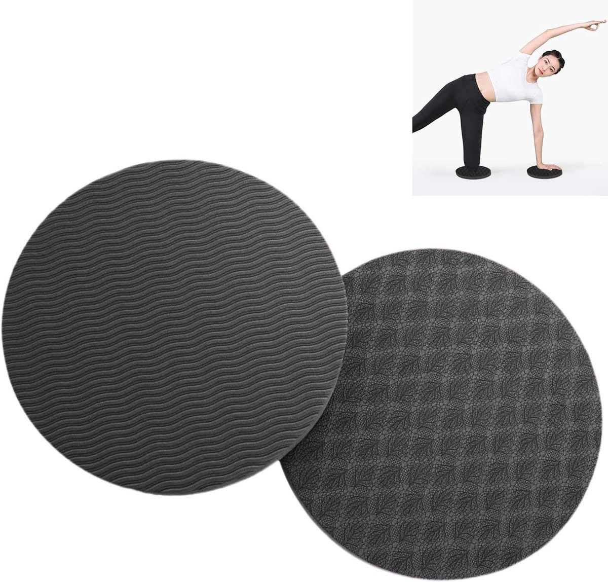 Kniebeschermers Yoga - Kniekussens Pilates - Comfortabel Trainen - Antislip TPE Materiaal - 2 stuks - Zwart