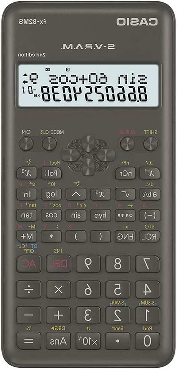 Wetenschappelijke Rekenmachine - Rekenmachine Tas - Wiskunde Oplossen - Kleurgecodeerd Toetsenbord - 1615 x 77 x 138 cm - Zwart