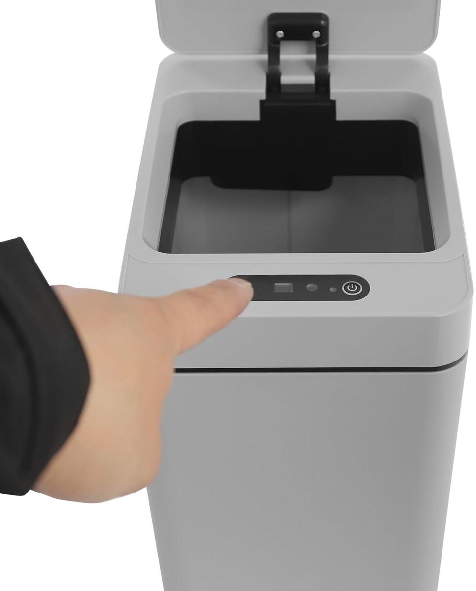 Automatische Afvalemmer - Sensor Prullenbak - Hygiënisch Afval Verwerken - IPX5 Waterdicht - 2 x 12 liter - Beige