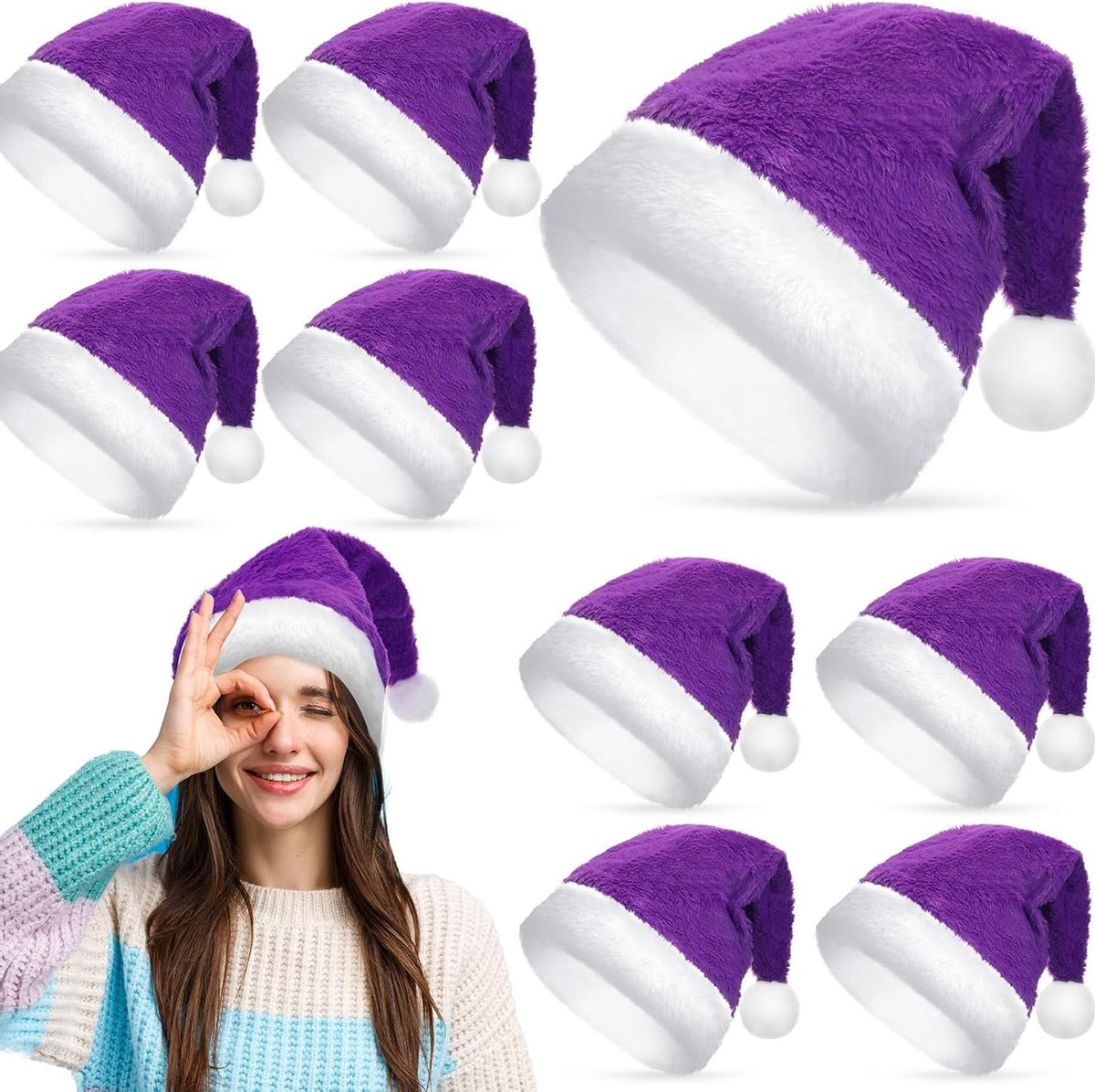 Kerstmutsen Set - Feestmutsen Santa Hoeden - Kerstvieringen - Comfortabele Voering - 44 x 31.5 cm - Rood
