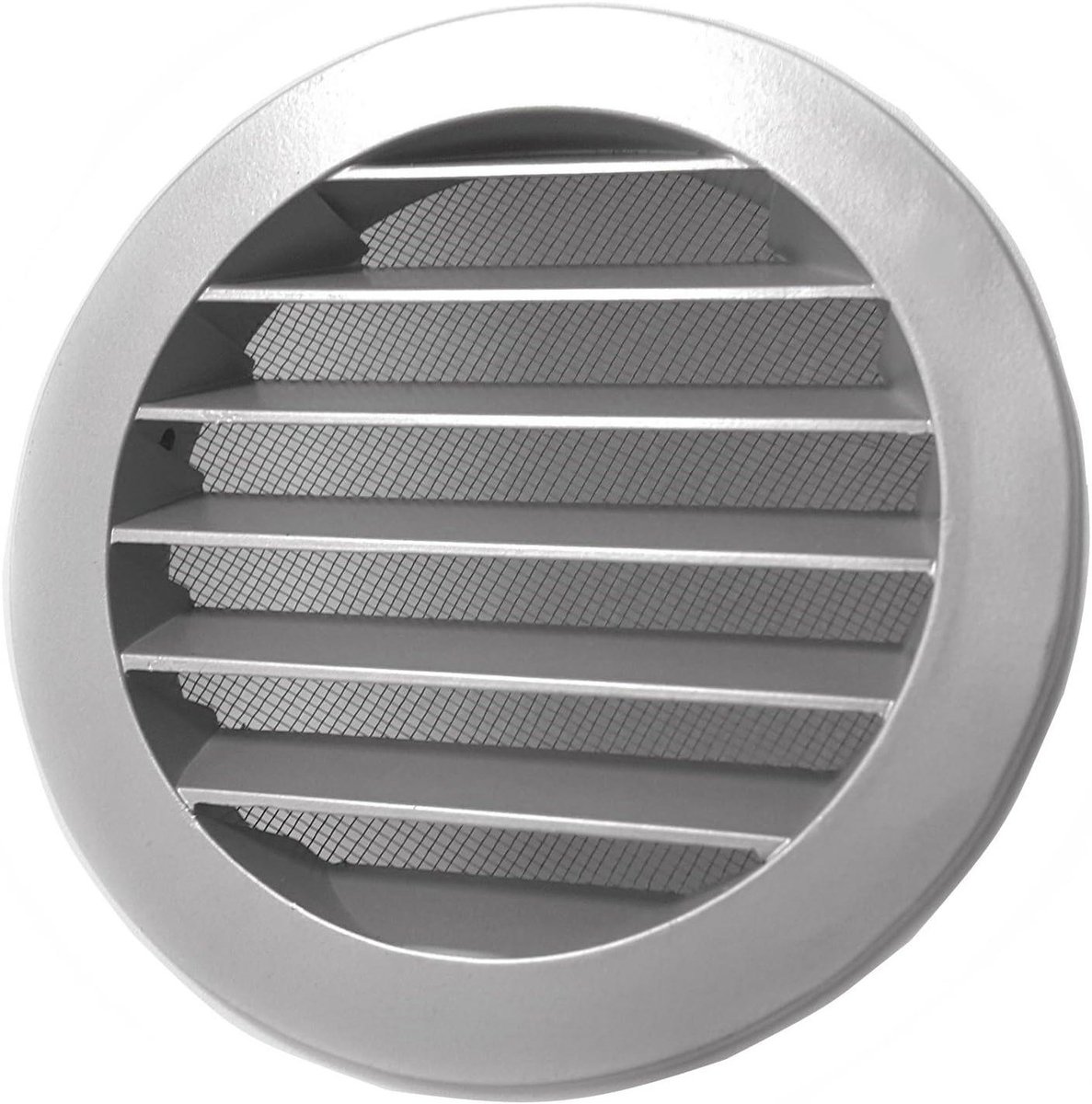 Ventilatiegrille Aluminium - Buitenrooster Afzuiging - Lucht Afvoeren - Met Insectenwering - DN 160 - Grijs