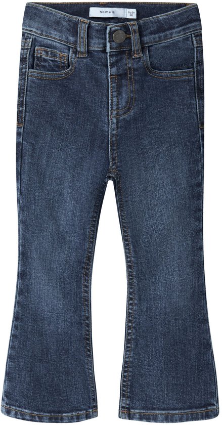 Donkerblauwe spijkerbroek met uitlopende pijpen voor meisjes