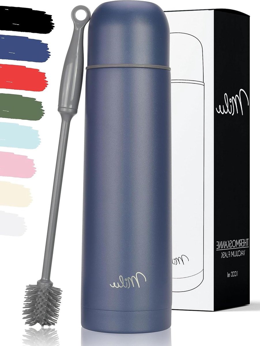 Thermosfles Roestvrij Staal - Geïsoleerde Drinkfles - Dranken Koel Houden - Dubbelwandige Vacuümisolatie - 500 ml - marineblauw