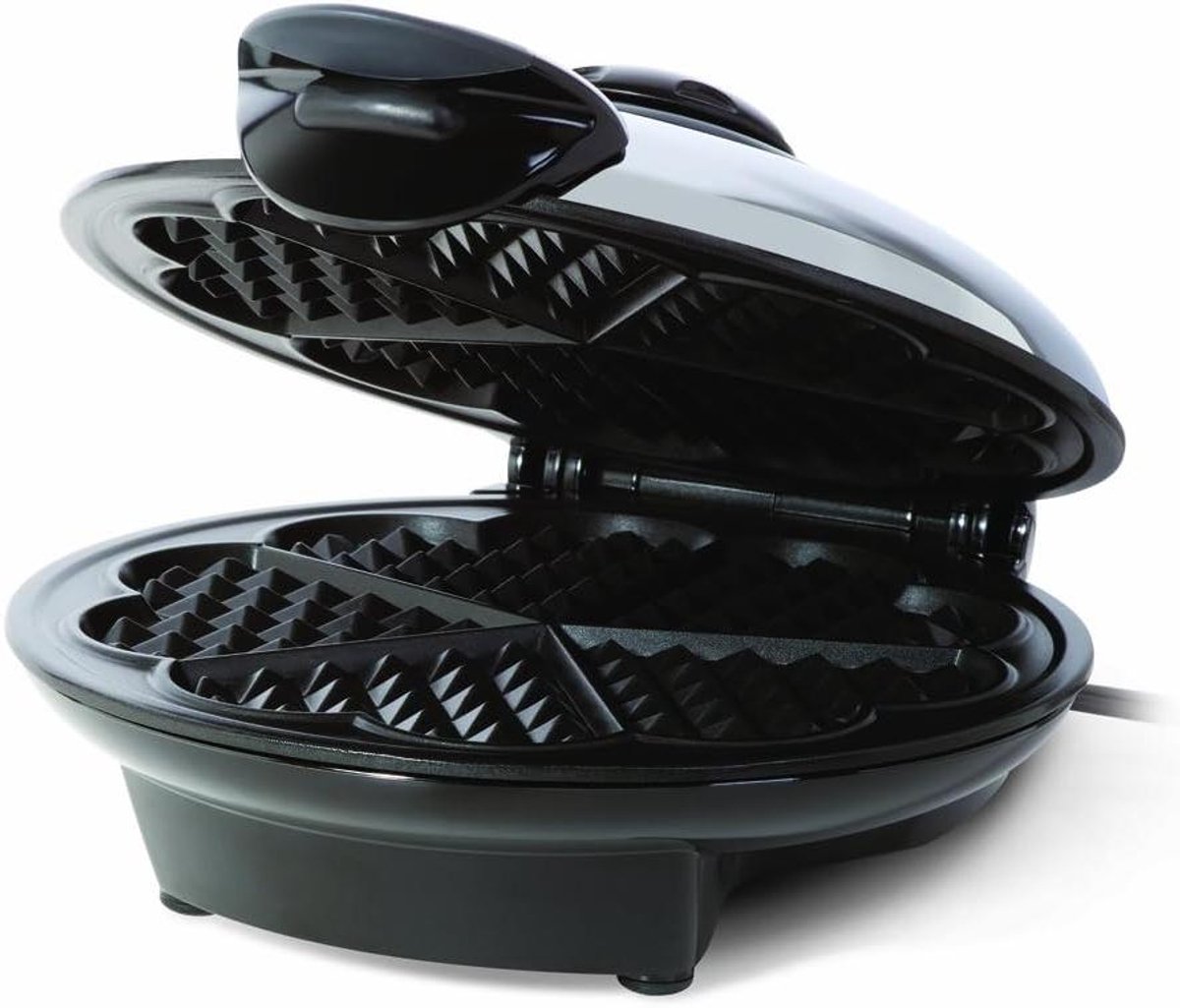 Wafelijzer - Wafelmaker Hartvorm - Ontbijt Maken - Antiaanbaklaag PFOA-vrij - 20.3 cm - Zilverkleurig